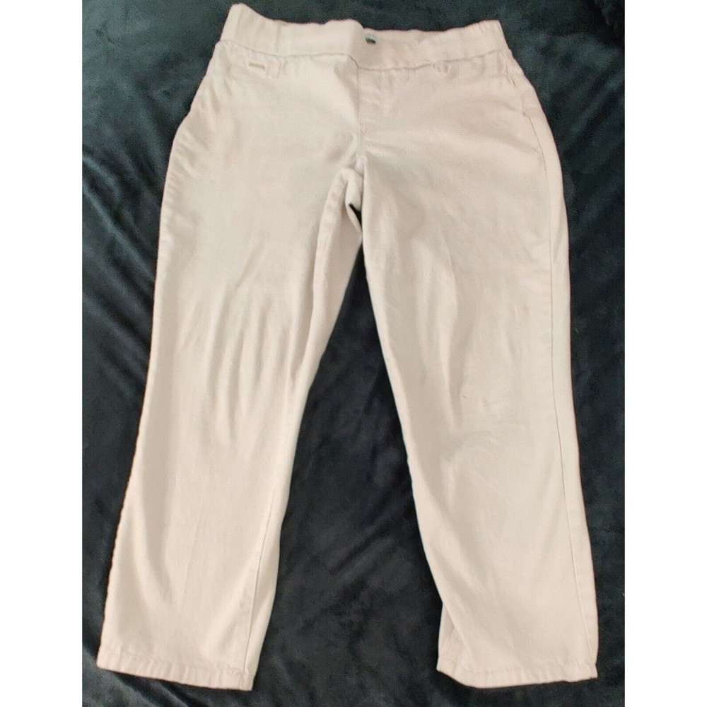 Nine West Jeans Beige size 12 Heidi Pull-on crop pants length 25.5"